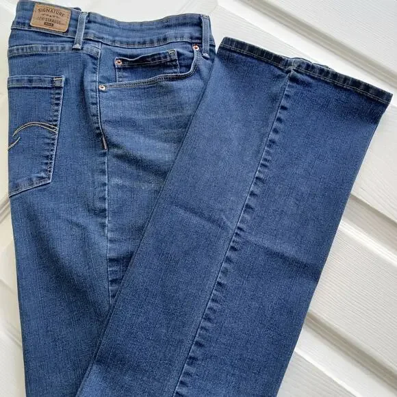Levi Signature Gold Label Bootcut Jeans 16L W33 L34 blue medium wash high rise - Picture 15 of 15